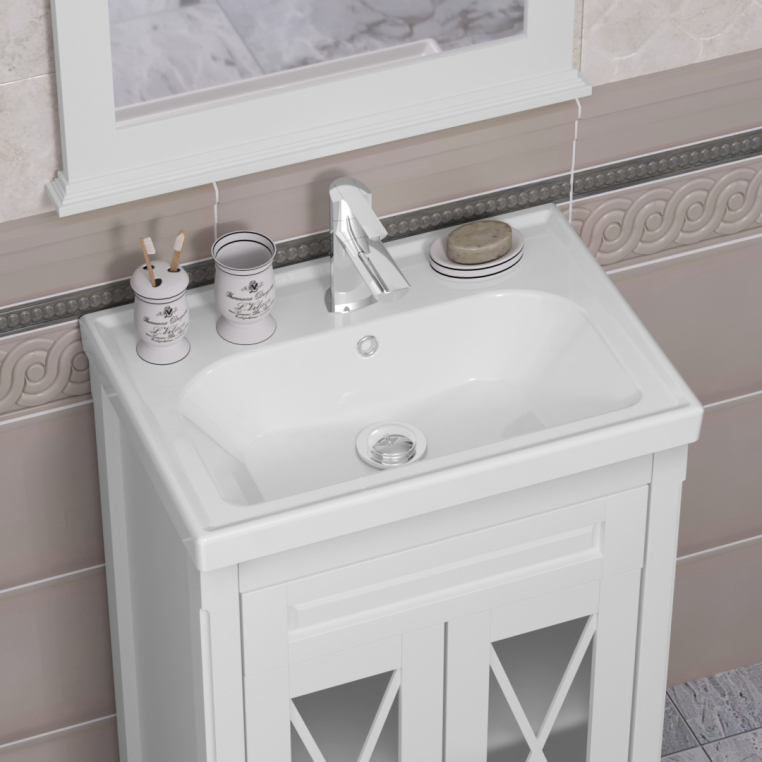 Комплект мебели Opadiris Палермо 70 белая 00-00006720+031100-u+00-00006726